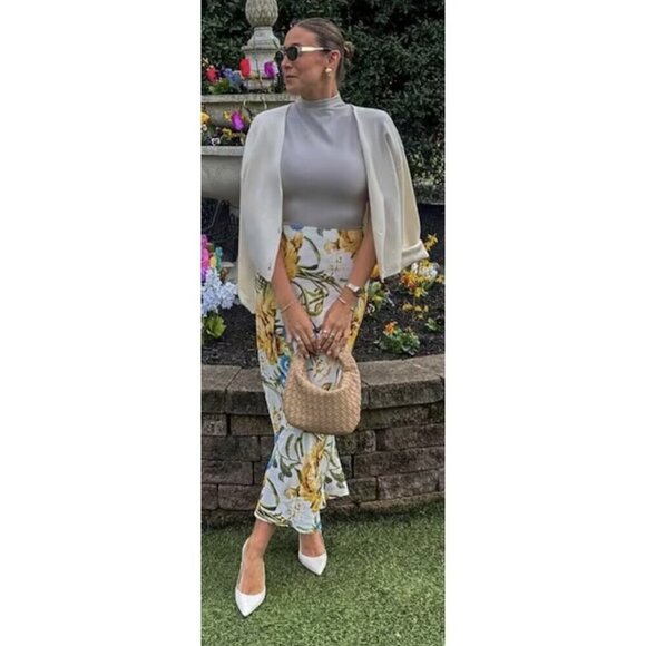 FAVORITE DAUGHTER Metallic The Gwen Floral Print Maxi Skirt in Botanical Tangle - Picture 1 of 14